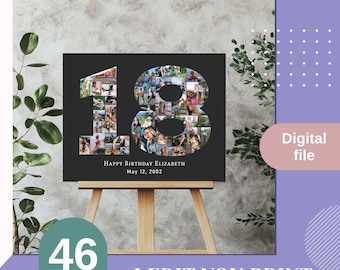 Boy 18th birthday photo collage, 18th birthday gift, 18th birthday gifts for girls personalized, 18th birthday gift for him, 18. geburtstag