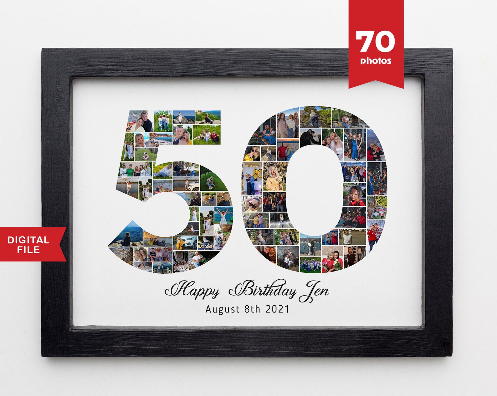 50. Geburtstag Fotocollage 50. Geburtstagsgeschenk Geschenk Etsy.de