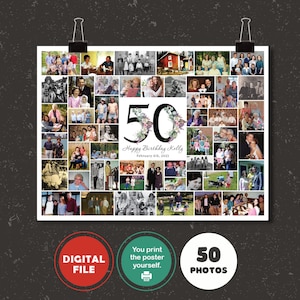 50th birthday photo collage 50th birthday gift gift for Dad, gift for mom 50th anniversary gift for parents 50th wedding gift for parents