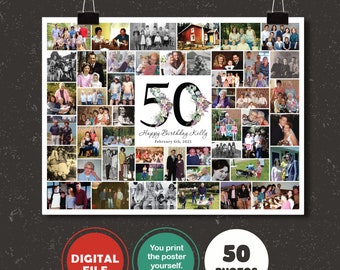 50th birthday photo collage 50th birthday gift gift for Dad, gift for mom 50th anniversary gift for parents 50th wedding gift for parents