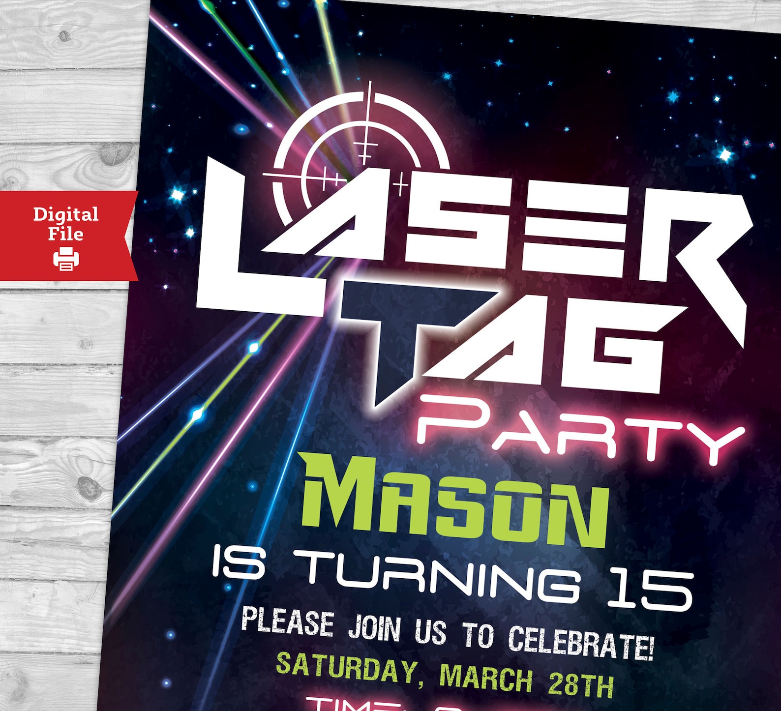 laser-tag-birthday-party-invitation-laser-party-invitation-etsy