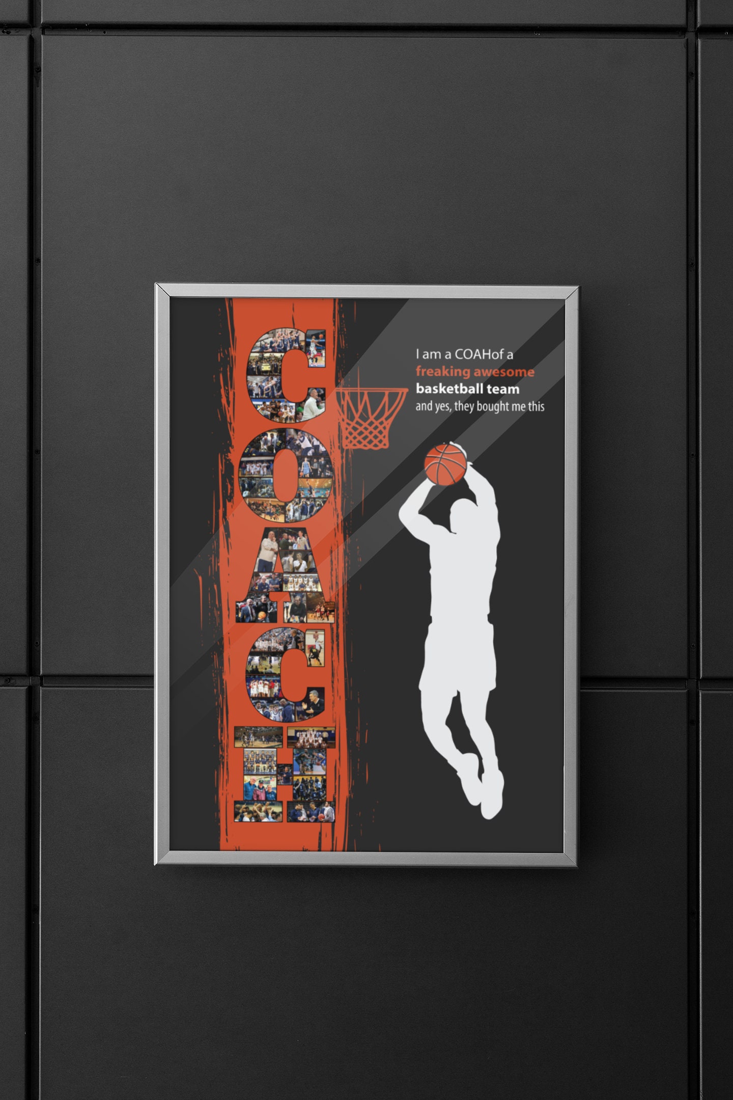 Collage Photo Personnalisé Joueur De Basket - Art Mural Toile Encadrée - Cadeau Unique 2025