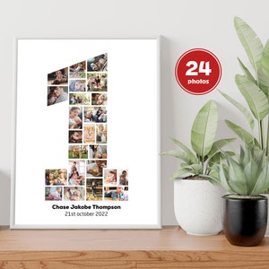 Collage de fotos del primer cumpleaños, regalo del primer cumpleaños, regalo del primer aniversario de bodas, regalo de aniversario para esposa, regalo del primer aniversario