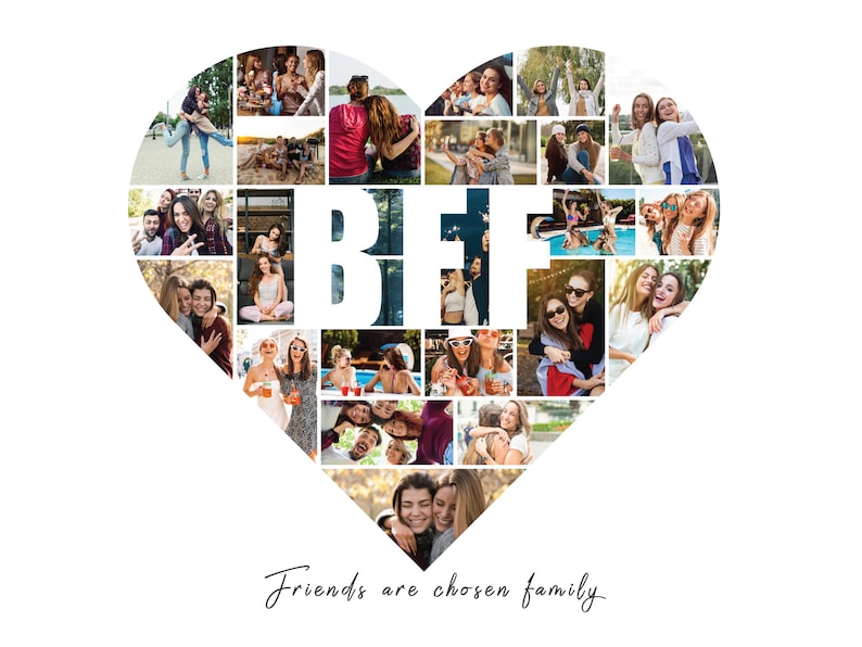 BFF Photo Collage Personalised BFF Gift Digital Gift for Etsy