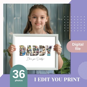 Fathers day gifts, Dad photo collage, gifts for dad, Personalised Daddy gift, Digital gift for Dad, Photo Dad gift, Custom Father&#39;s day gift