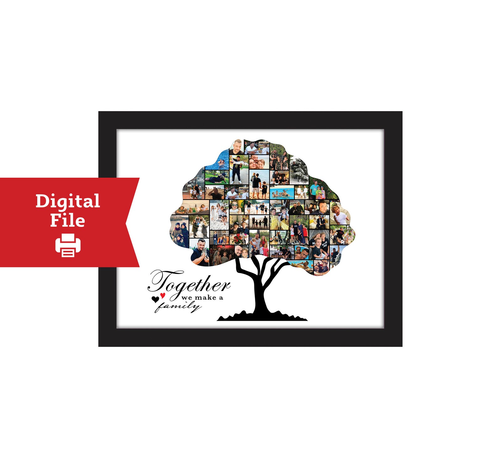 Family Tree Gift Photo Collage Gift for Family Custom Family Etsy