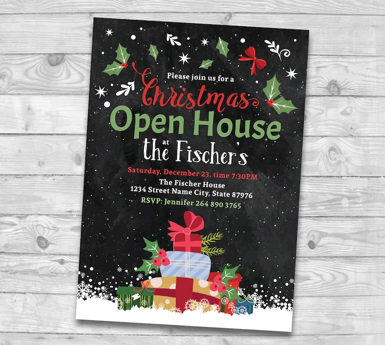 christmas-open-house-invitation-holiday-dinner-party-invite-etsy