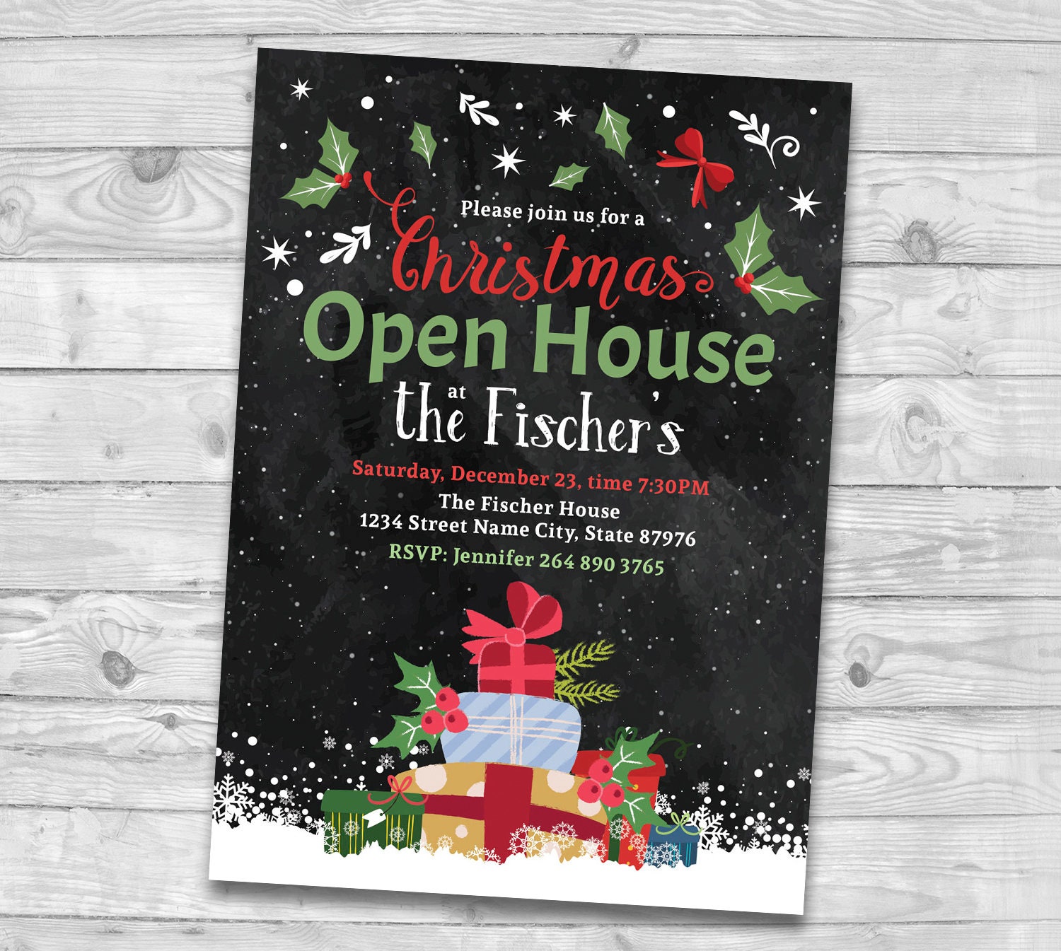 christmas-open-house-invitation-holiday-dinner-party-invite-etsy