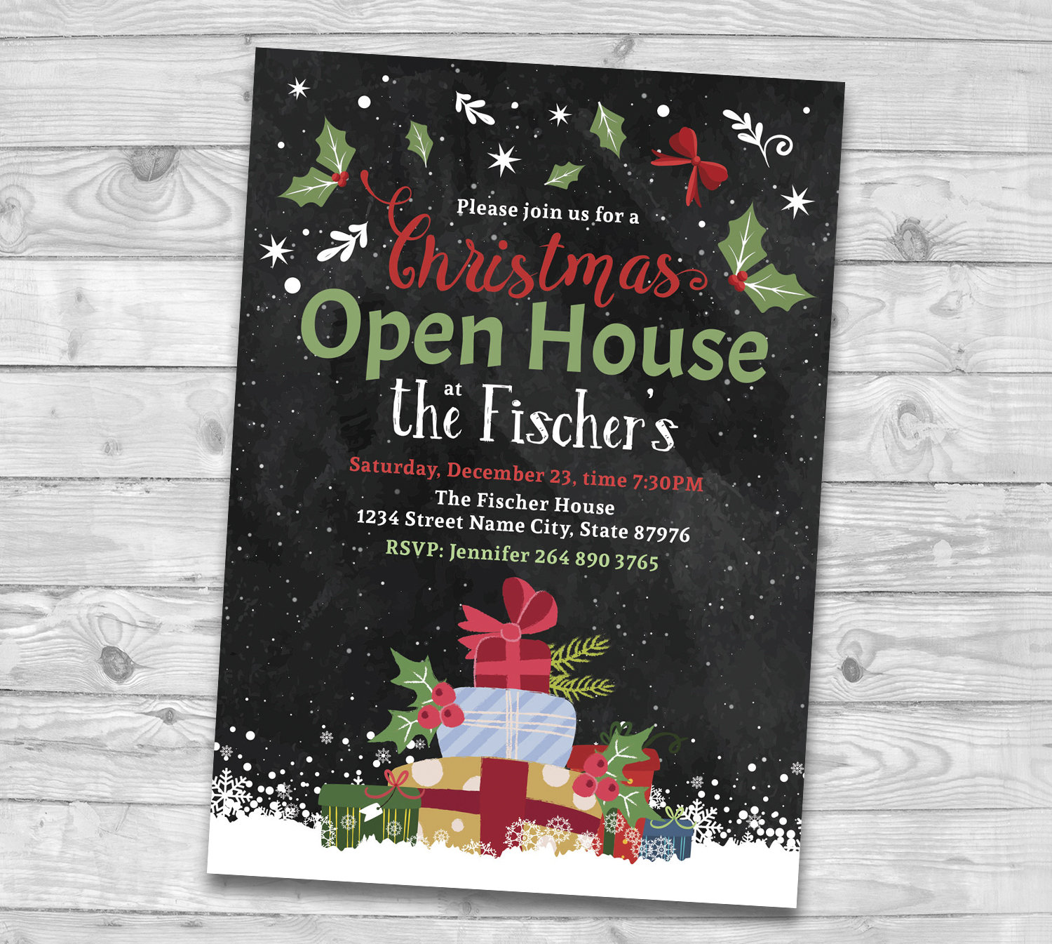 christmas-open-house-invitation-holiday-dinner-party-invite-etsy