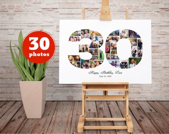 30th birthday photo collage, 30th birthday gift, 30th anniversary gift for parents, 30 Years Photo collage, 30 Years Photo collage