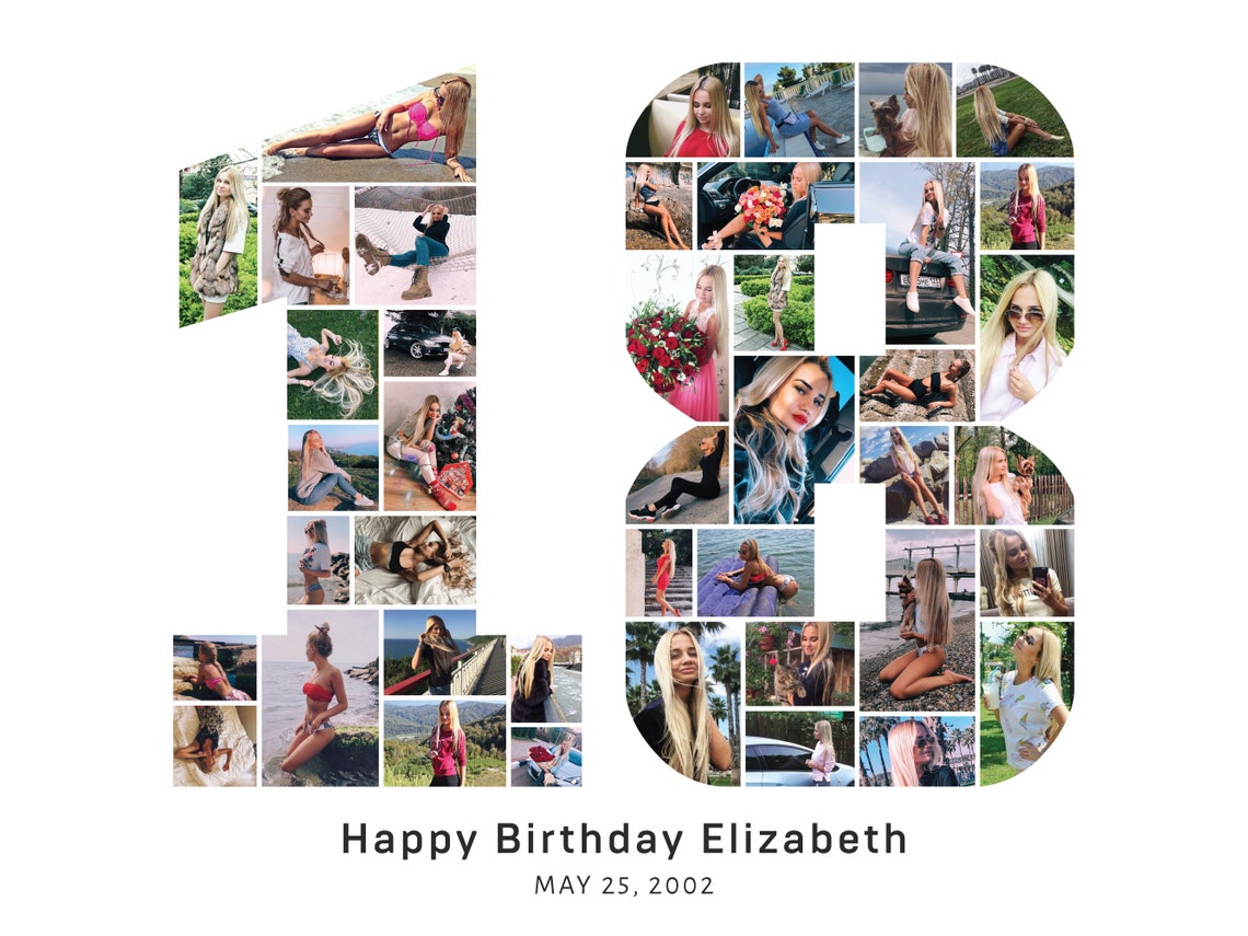 Junge 18. Geburtstag Fotocollage 18. Geburtstag Geschenk 18. Etsy