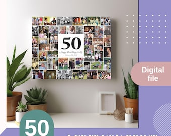 50 Years Photo collage 50th birthday photo collage 50th birthday gift gift for Dad gift for mom 50th anniversary gift for parents