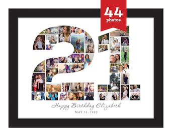 21. Geburtstag Fotocollage, 21. Geburtstag Geschenk, 21 Jahre Geschenk für Eltern, Geschenk für Eltern, 21