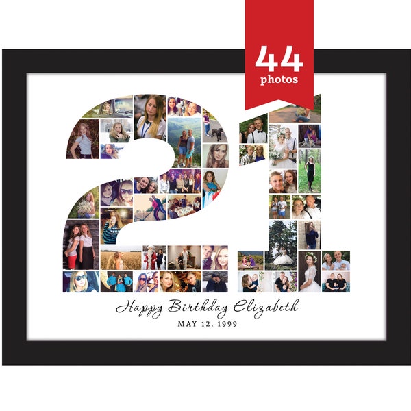 21th birthday photo collage, 21th birthday gift, 21th anniversary gift for parents, 21th gift for parents, Twenty First Birthday Gift