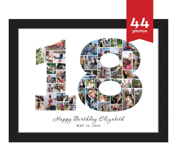 18th Birthday Photo Collage 18th Birthday Gift 18th Birthday Etsy