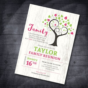 Family Reunion Invitation Family tree invitation Reunion Invitation Family Party Reunion Invitation Family Reunion Party Invitation