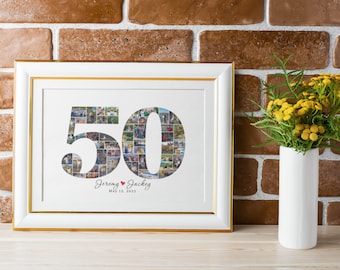 50th anniversary  photo collage, 50th birthday, 50th birthday gift, 50 anniversary gift, golden anniversary, 50 year anniversary