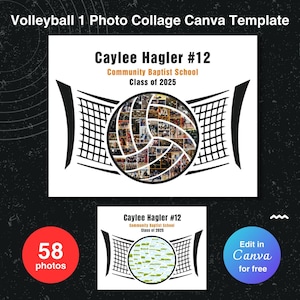 Volleyball gifts photo collage template volleyball senior gifts canva photo collage canva sports poster senior gifts custom team gifts