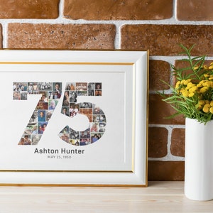 75th birthday gift for women, 75th birthday gift, 75th birthday photo collage, dad birthday gift