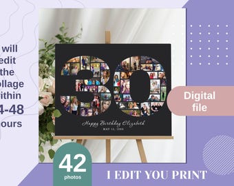 30th birthday photo collage, Thirty photo collage, 30th anniversary gift for parents, 30 Years Photo collage, 30th Wedding Collage