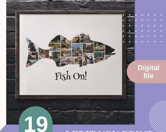 Custom Fish Photo Collage fishing gifts fathers day fishing fisherman gift fishing retirement gifts for grandpa grandpa gift