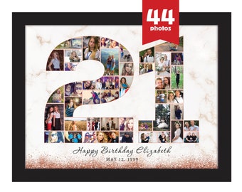 Glitter 21th birthday photo collage 21th birthday gift 21th anniversary gift for parents 21th gift for parents Twenty First Birthday Gift