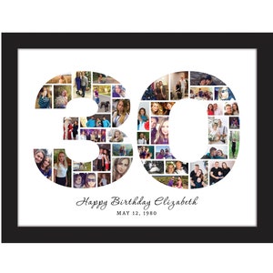 30 Geburtstag Foto Collage 30 Geburtstagsgeschenk 30 Etsy