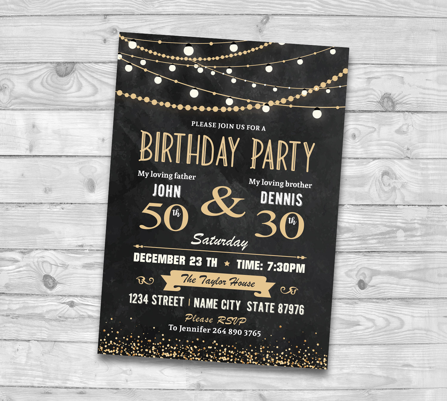 Adult Joint Birthday Invitation Joint Milestone Surprise Etsy