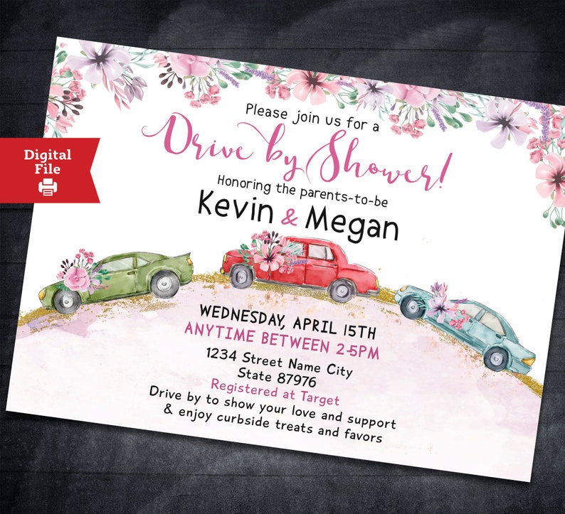 Quarantine SHOWER Drive By Baby or Bridal Shower Parade Social Etsy