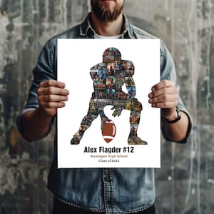 Gepersonaliseerde voetbalfotocollage: cadeau senioren, cadeau coach