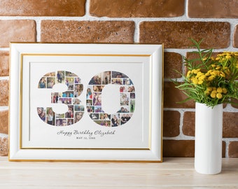 30th birthday gift for her, 30th birthday photo collage, 30th birthday gift, 30th birthday gift for women, 30th anniversary gift for parents