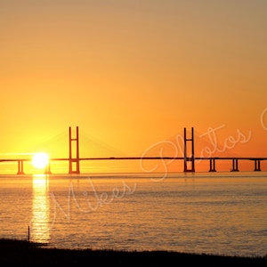 Sunset Photo - Prince of Wales Bridge - River Severn Second Crossing