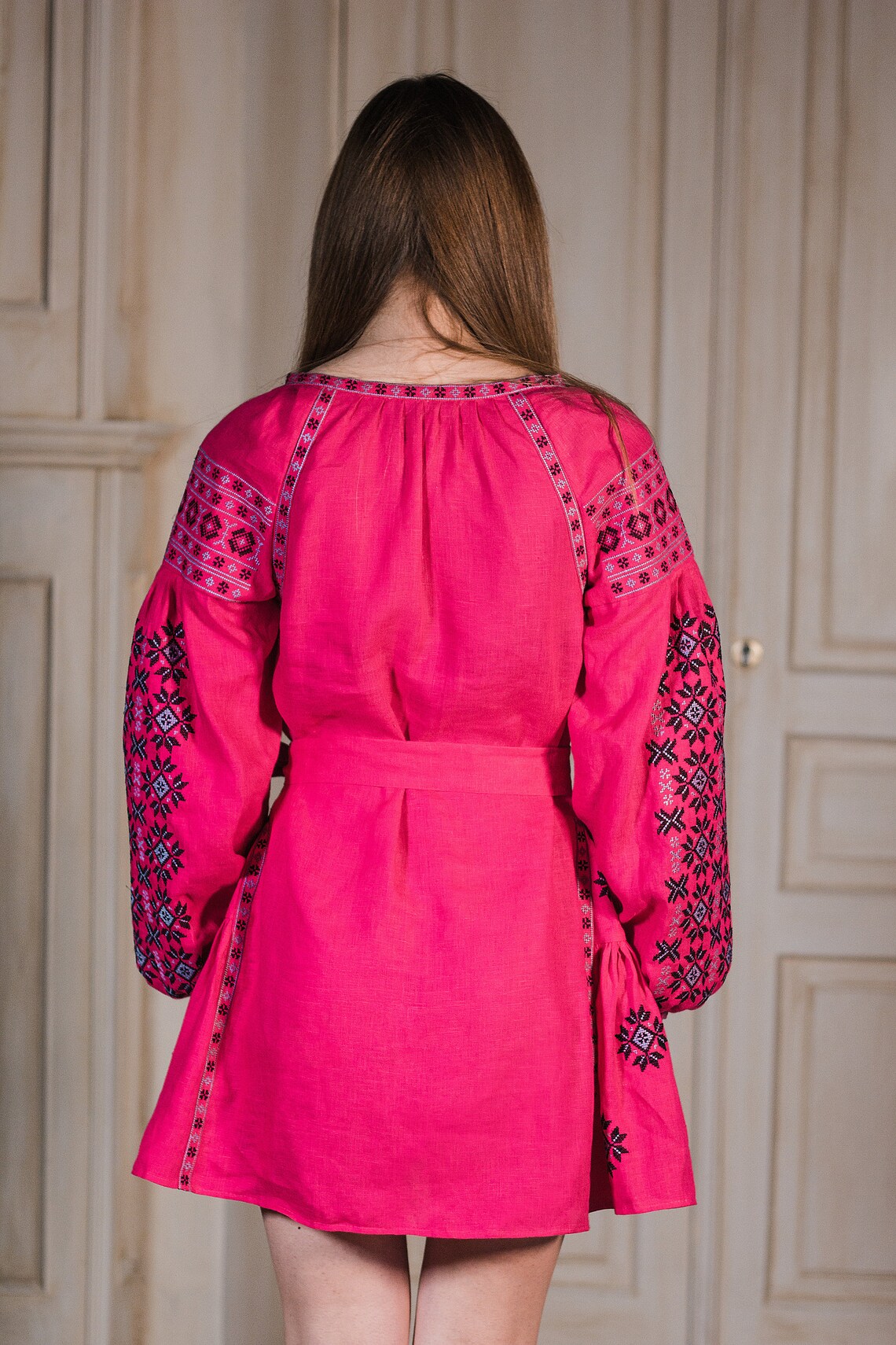 Traditional Ukraine Clothing Pink Tunicembroidered Mini Boho Etsy