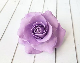 Violet Floral Hair Pin - Lavender Rose Bridesmaid Hair Accessories - Lilac Wedding Decor - Light Purple Rose Prom Hair Pin - Wedding Flower