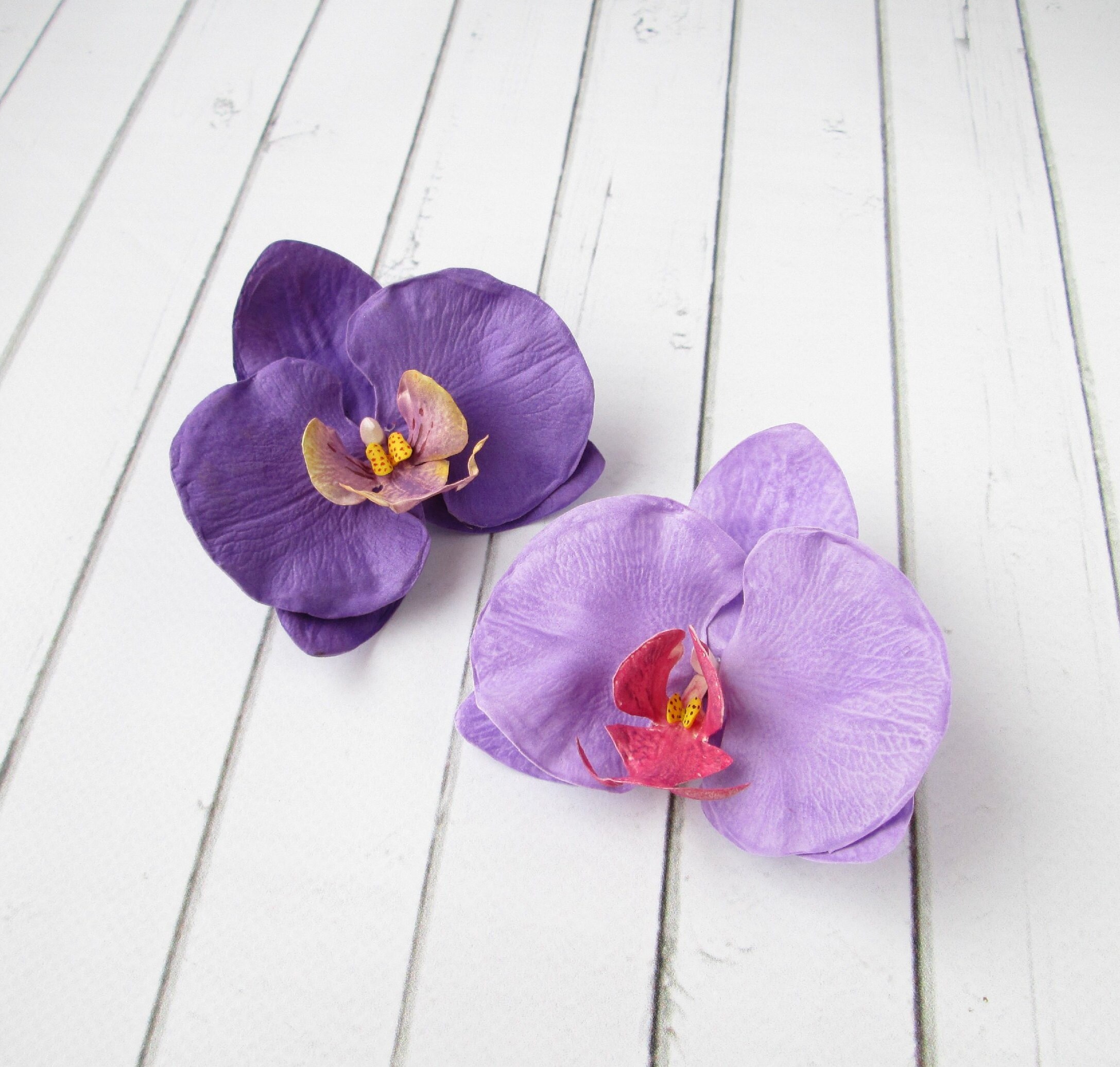 Violet Orchid Hair Accessories Small Galaxy Orchid Hairpin Tropical Blue Purple Orchid Bobby Pin Wedding Flowers Mini Orchid Hair Pin Weddings Hair Accessories Cartamz Com