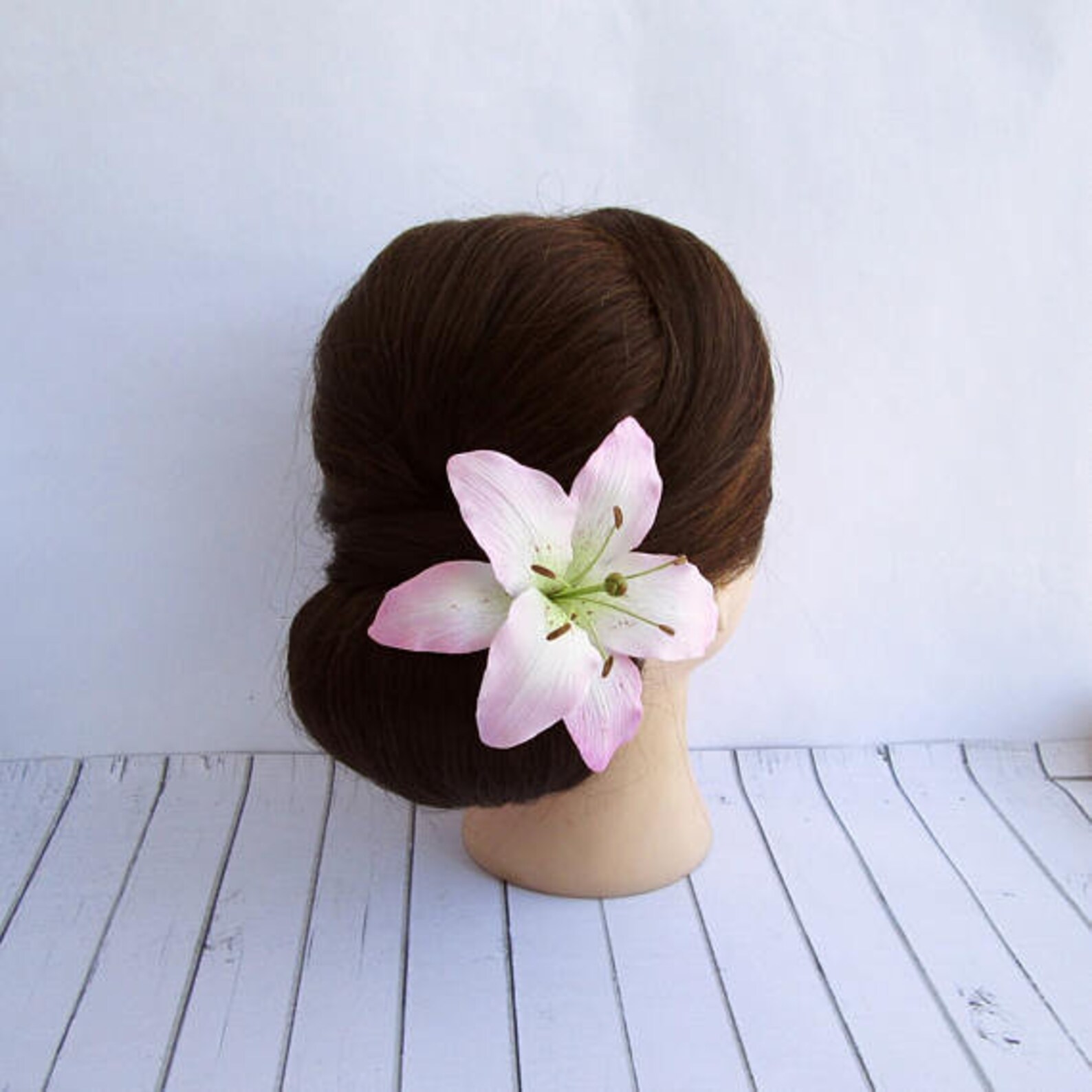 Sky Blue Lily Hair Pin Bridesmaid Hair Flower Aqua Blue Etsy