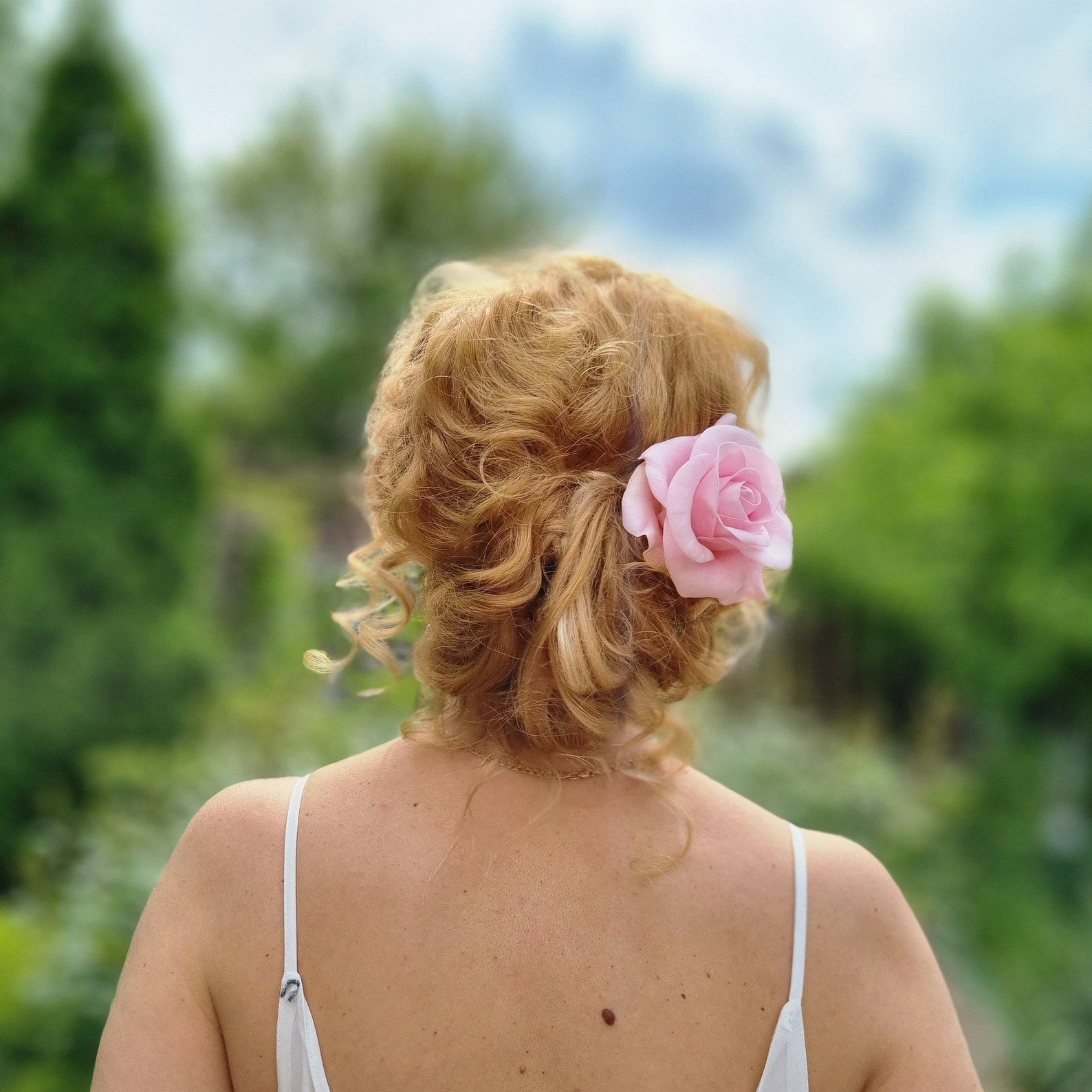 Pink Rose Hair Pin Flower Wedding Hair Pin Rose Bridal Etsy