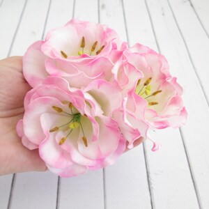 Pink Lisianthus Flower Hair Pin Eustoma Floral Hair Accessories Pink Flower Hair Pins Wedding Flower Hair Accessories Flower Clips image 9