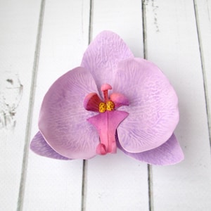 Purple Orchid Hairpin - Summer Girly Hair Accessories - Real Flowers Hair Pin Decoration - Orchid Hawaiian Hair Clip - Violet Hair Clasp