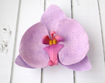 Purple Orchid Hairpin - Summer Girly Hair Accessories - Real Flowers Hair Pin Decoration - Orchid Hawaiian Hair Clip - Violet Hair Clasp