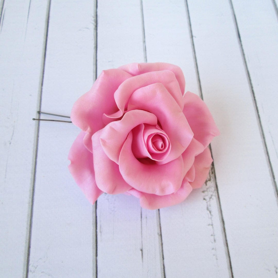 Pink Rose Hairpin Flowers Hair Pin Aaccessories Rose Hair Piece Wedding