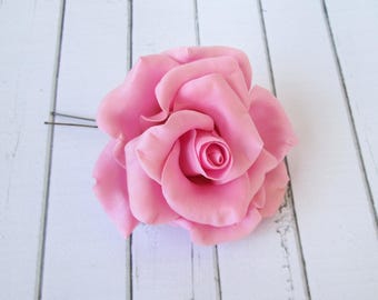Pink Rose Hairpin - Flowers Hair Pin Aaccessories - Rose Hair Piece - Wedding Hair Decoration - Hair Wedding Flowers - Wedding Hair Clips