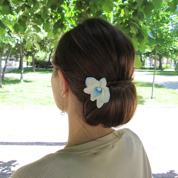 Dendrobium Orchid Hair Pin Blue Orchid Hairpin Wedding Hair Flower Hair Pin Orchid Bridal Hair Flowers Decoration Wedding Hair Pin