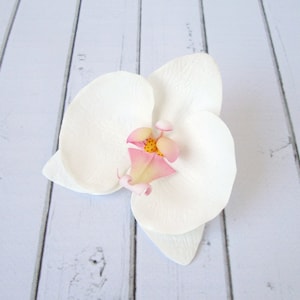 White Orchid Hair Clip Orchid Hairpin Wedding Flower Hair Accessories Summer Flowers Hair Pin Orchid Hair Decoration Alligator Clip image 1