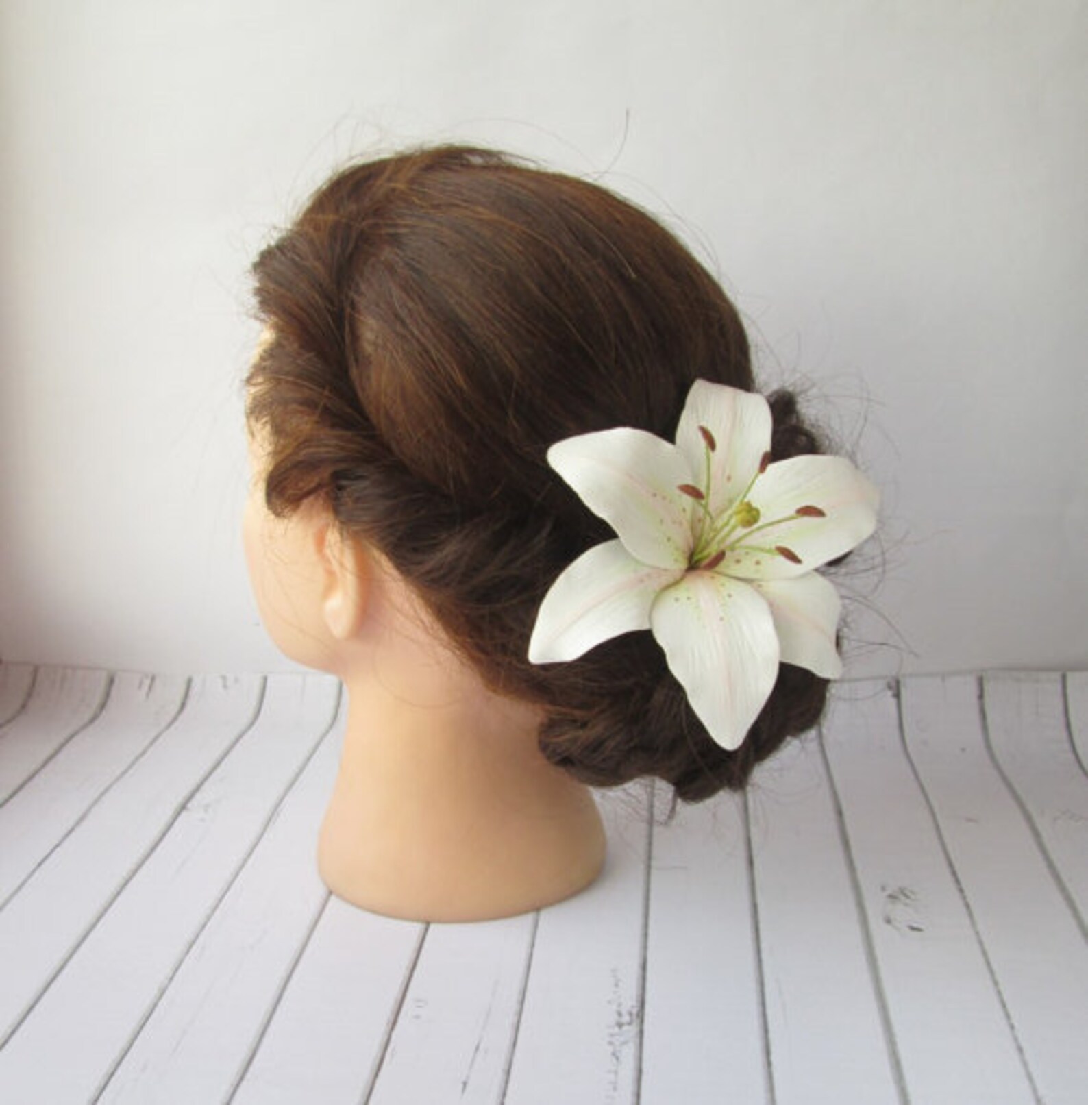 Sky Blue Lily Hair Pin Bridesmaid Hair Flower Aqua Blue Etsy