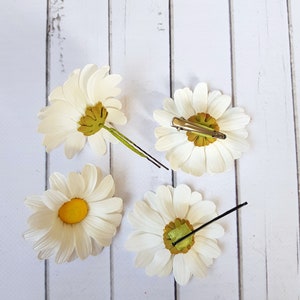 Big White Daisy Hair Pin Accessories Summer Wedding Daisy Flower Hairpin Camomile Hair Decoration Girls Floral Bridal Hair Accessories image 4