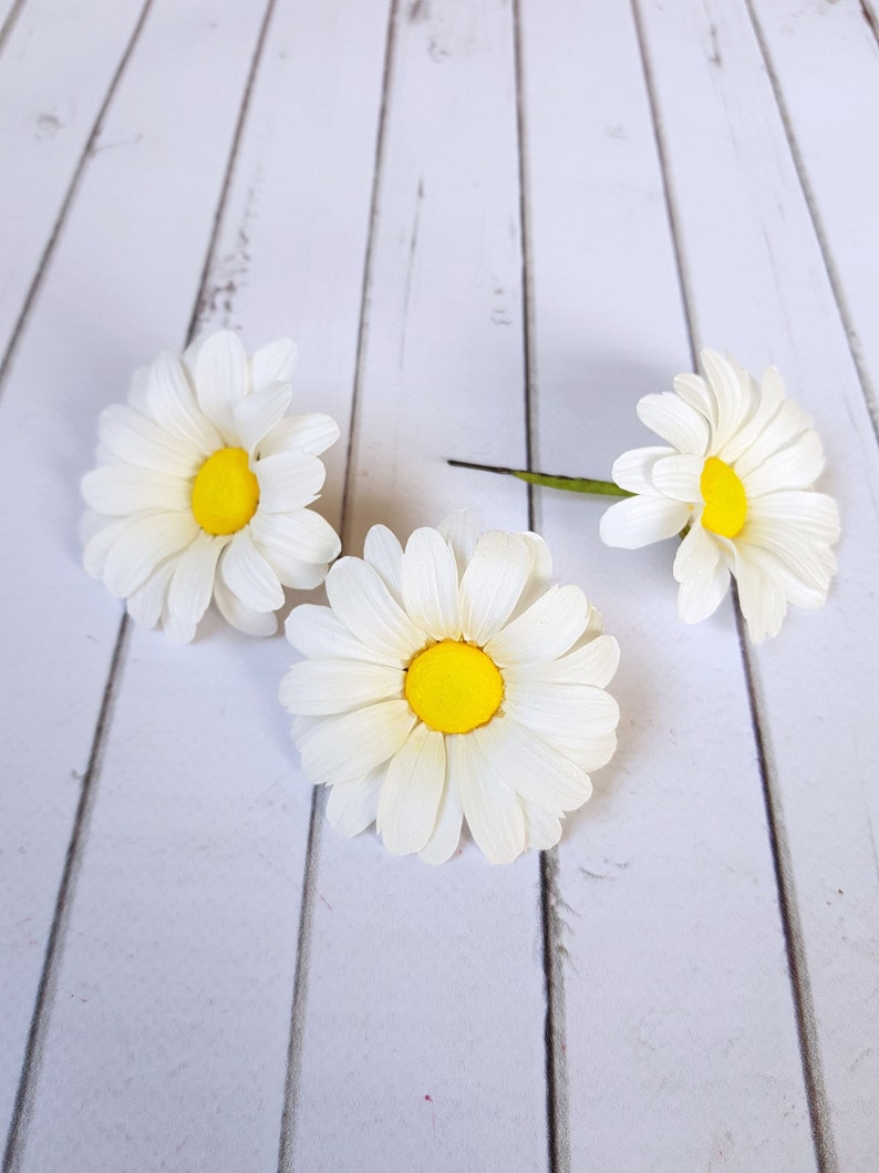 Big White Daisy Hair Pin Accessories Summer Wedding Daisy Flower Hairpin Camomile Hair Decoration Girls Floral Bridal Hair Accessories image 3