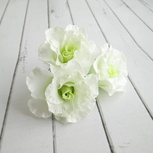 White Lisianthus Wedding Flower Hair Pin Eustoma Bridal Hair Flowers Accessorie Floral Marriage Decoration Flower Hair Pins Wedding image 4