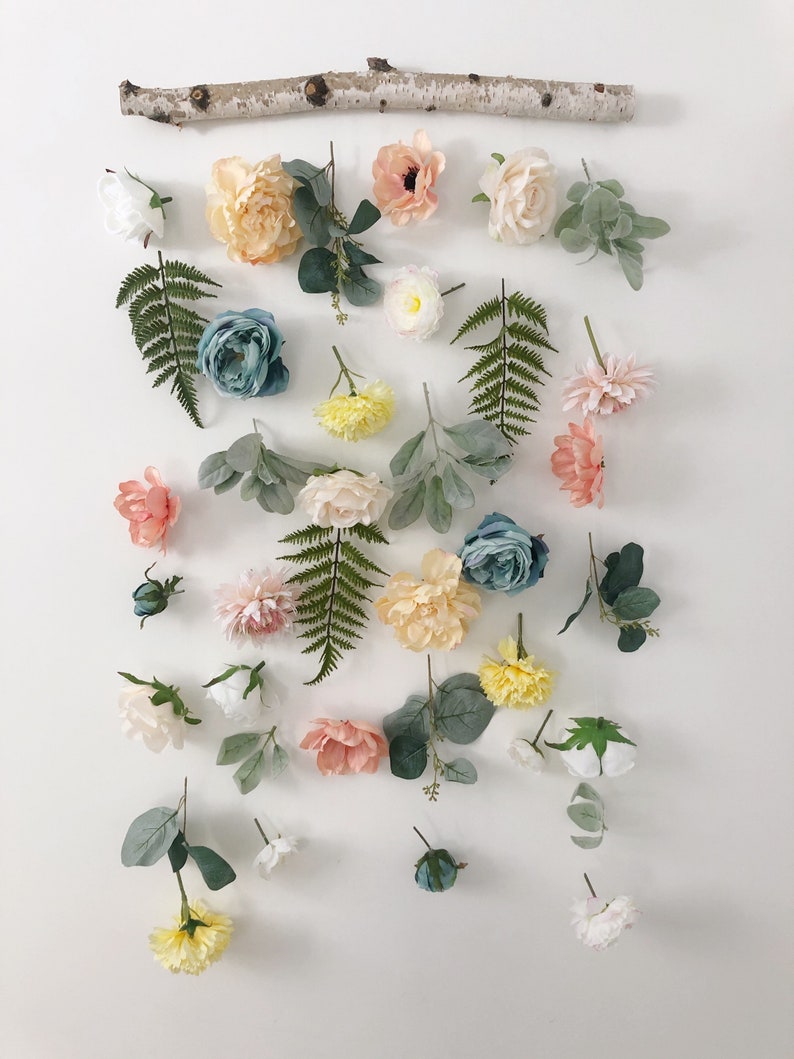 Flower Wall Hanging Nursery Floral Floral Backdrop Etsy