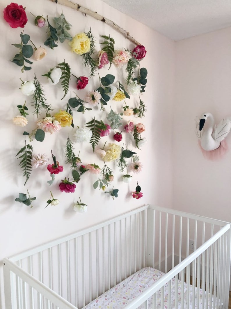 Flower Wall Hanging Nursery Floral Floral Backdrop Etsy